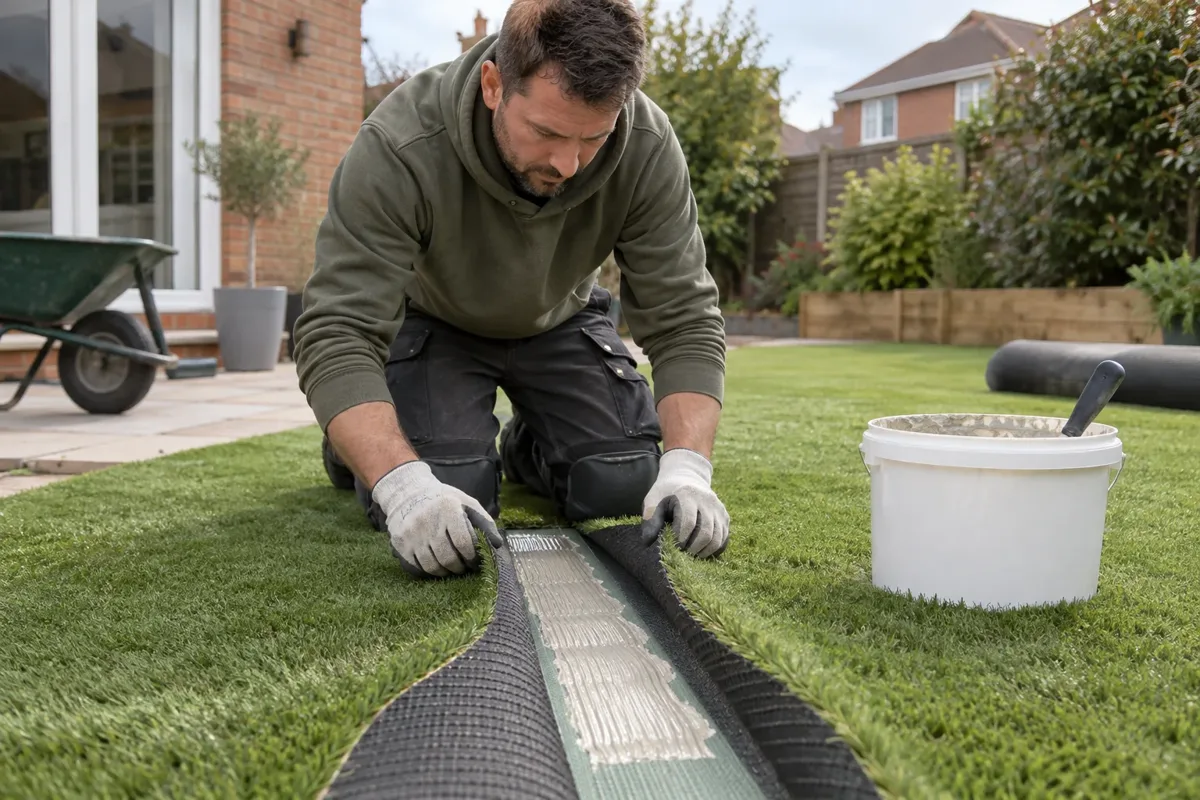 Artificial grass seam repairs work