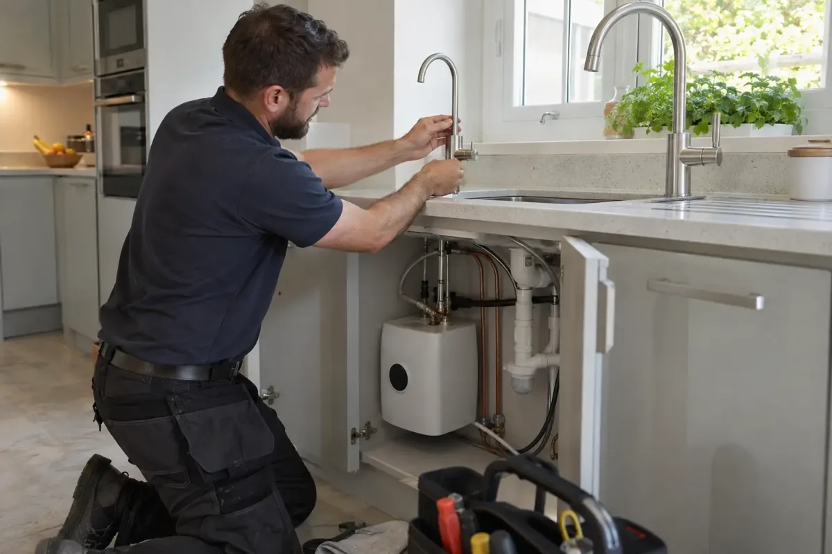 Boiling Water Tap Installation carried out by a kitchen plumber
