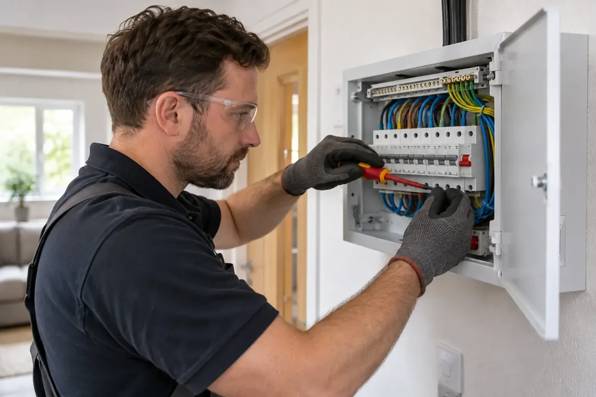 consumer unit upgrade carried out by a qualified electrician